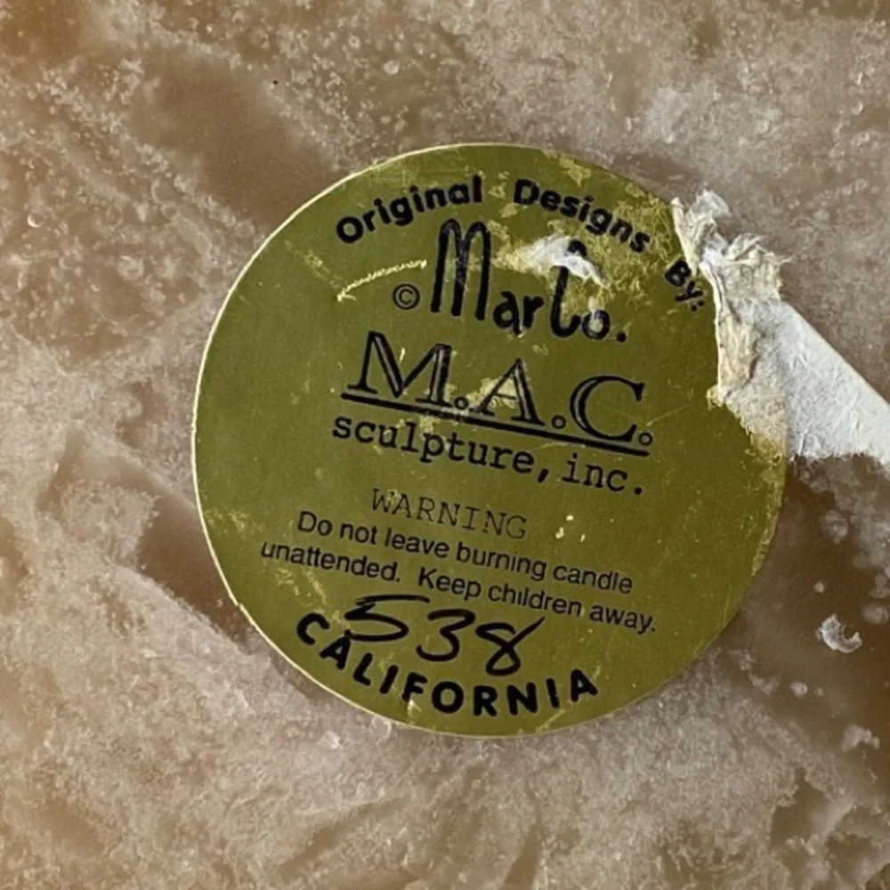 Vintage M.A.C.(Mar Co) sculptured candle Flame Shaped California Artisan‎